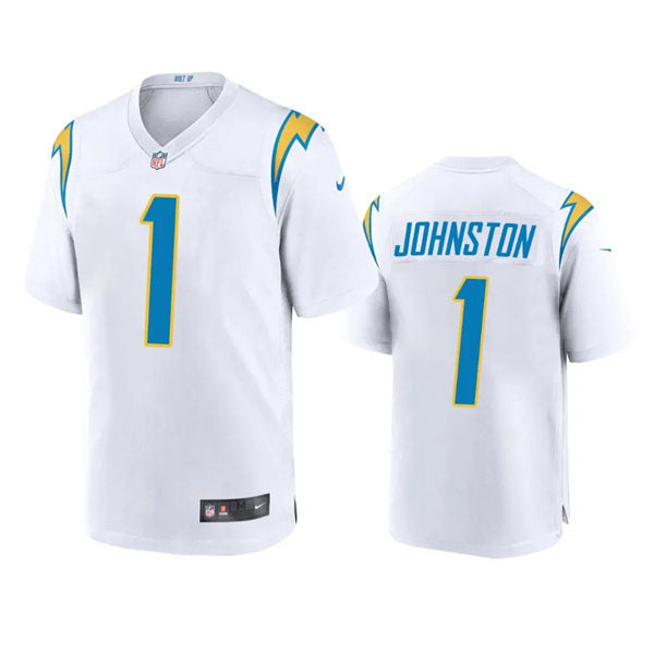 Men’s Los Angeles Chargers #1 Quentin Johnston Nike White Vapor Limited Player Jersey