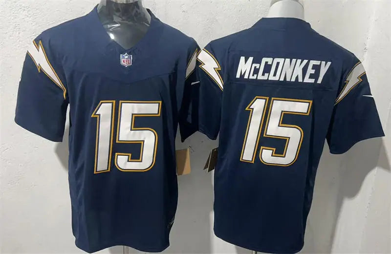Men’s Los Angeles Chargers #15 Ladd McConkey Nike Navy Alternate Super Chargers Vapor F.U.S.E. Limited Jersey