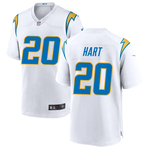 Men’s Los Angeles Chargers #20 Cam Hart Nike White Vapor Limited Player Jersey