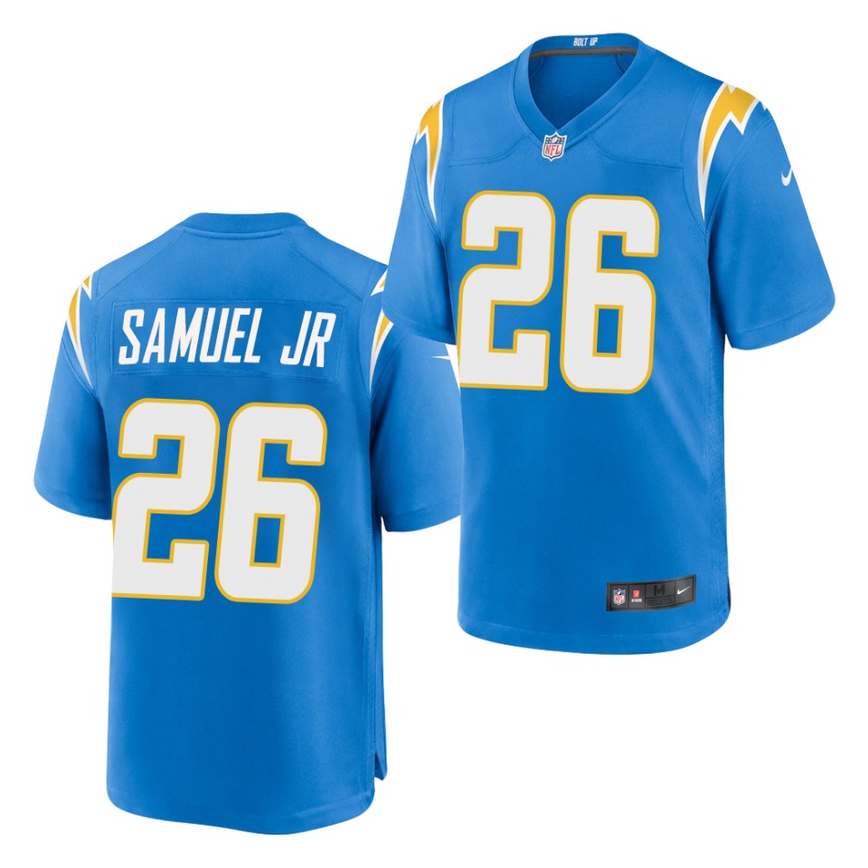 Men’s Los Angeles Chargers #26 Asante Samuel Jr. Nike Powder Blue Game Football Jersey