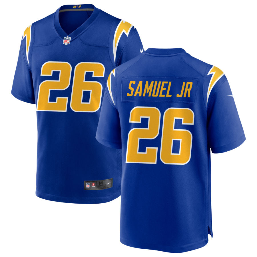 Men’s Los Angeles Chargers #26 Asante Samuel Jr. Nike Royal Gold 2nd Alternate Vapor Limited Jersey