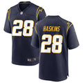 Men’s Los Angeles Chargers #28 Hassan Haskins Nike Navy Alternate Vapor Limited Player Jersey