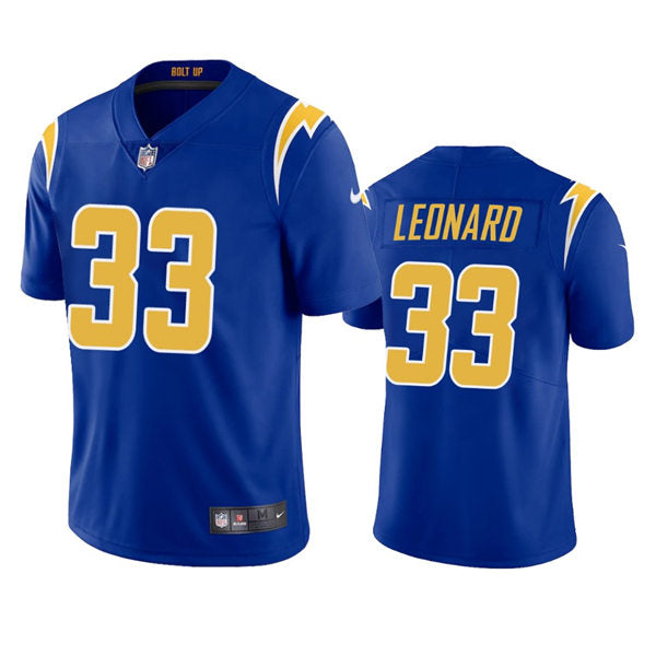 Men’s Los Angeles Chargers #33 Deane Leonard Royal Gold 2nd Alternate Vapor Limited Jersey