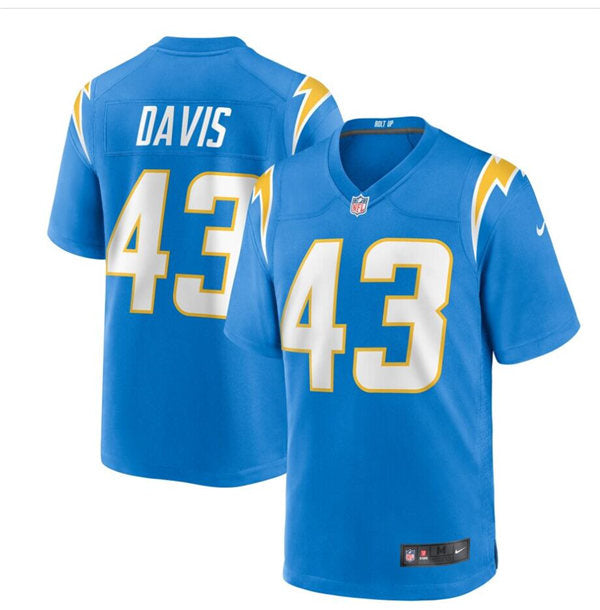 Men’s Los Angeles Chargers #43 Michael Davis Nike Powder Blue Game Football Jersey