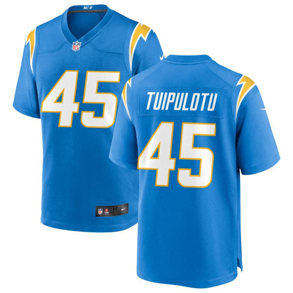 Men’s Los Angeles Chargers #45 Tuli Tuipulotu Nike Powder Blue Vapor Limited Player Jersey