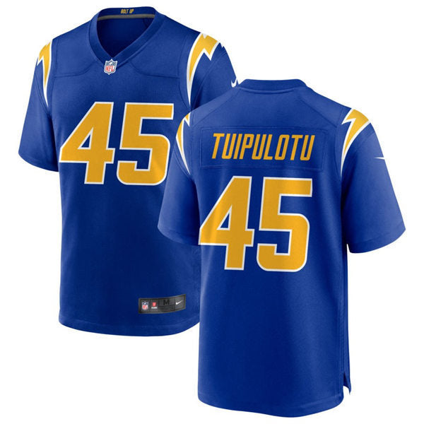 Men’s Los Angeles Chargers #45 Tuli Tuipulotu Nike Royal Gold 2nd Alternate Vapor Limited Jersey