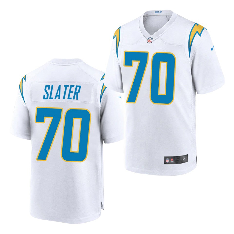 Men’s Los Angeles Chargers #70 Rashawn Slater Nike White Vapor F.U.S.E. Limited Jersey