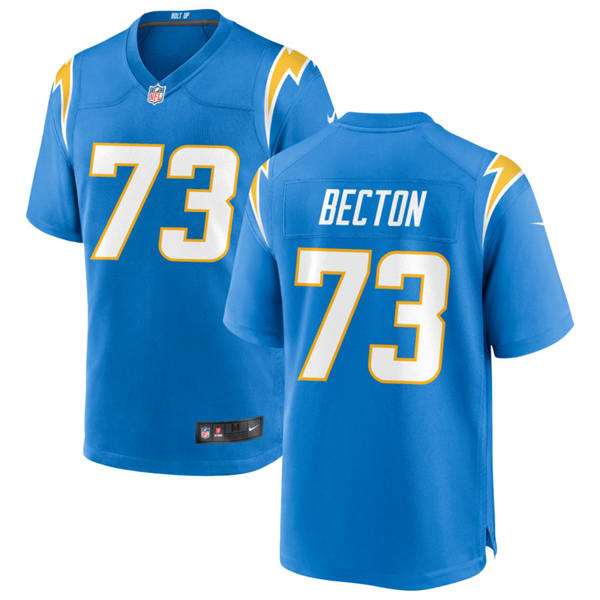 Men’s Los Angeles Chargers #73 Mekhi Becton Nike Powder Blue Vapor Limited Player Jersey