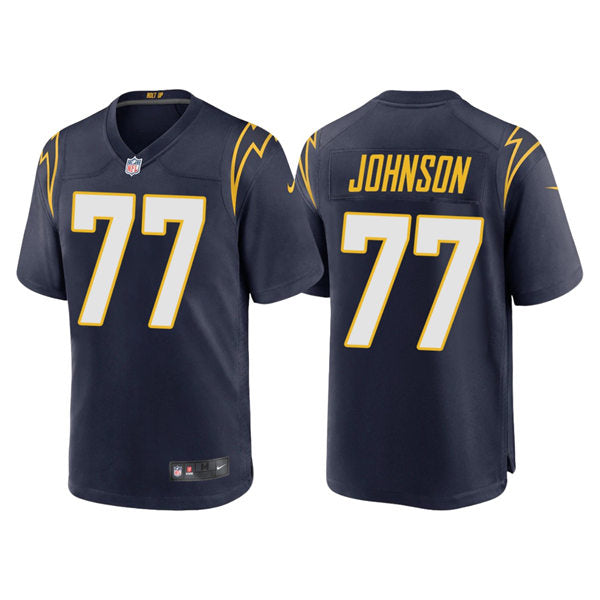 Men’s Los Angeles Chargers #77 Zion Johnson Nike Navy Alternate Vapor Limited Player Jersey