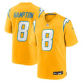 Men’s Los Angeles Chargers #8 Omarion Hampton Nike Gold Alternate Charger Power Vapor F.U.S.E. Limited Jersey