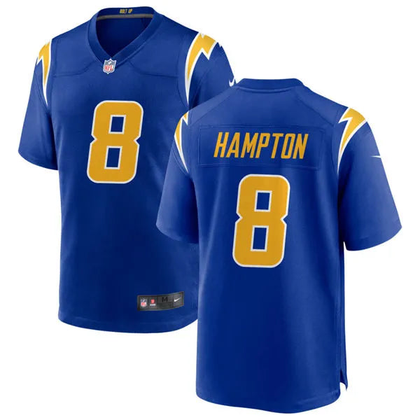 Men’s Los Angeles Chargers #8 Omarion Hampton Nike Royal Gold 2nd Alternate Vapor F.U.S.E. Limited Jersey