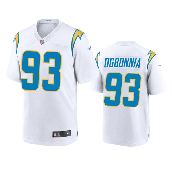 Men’s Los Angeles Chargers #93 Otito Ogbonnia White Vapor Limited Player Jersey
