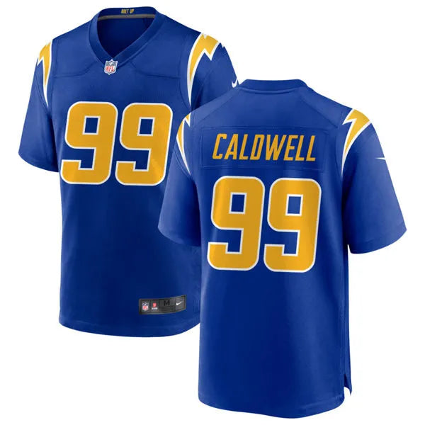 Men’s Los Angeles Chargers #99 Jamaree Caldwell Nike Royal Gold 2nd Alternate Vapor F.U.S.E. Limited Jersey