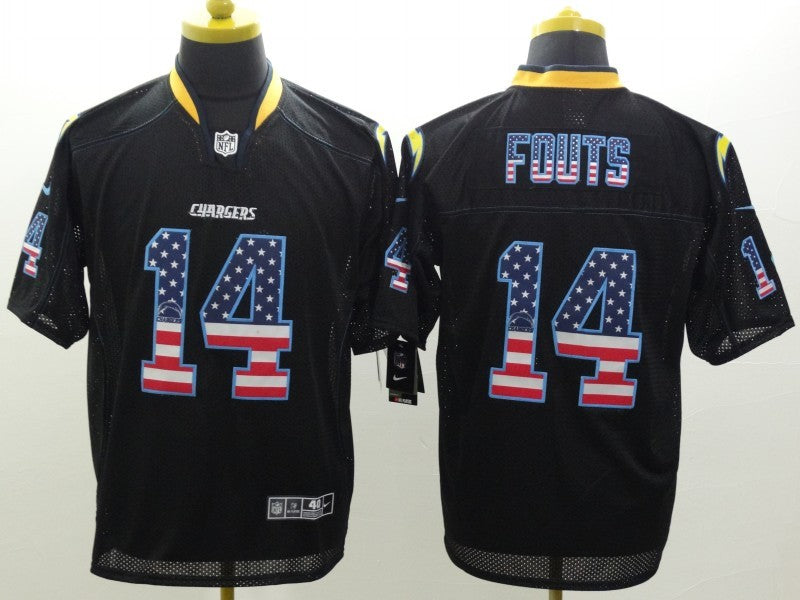 Men’s Los Angeles Chargers Dan Fouts #14 Black Jersey
