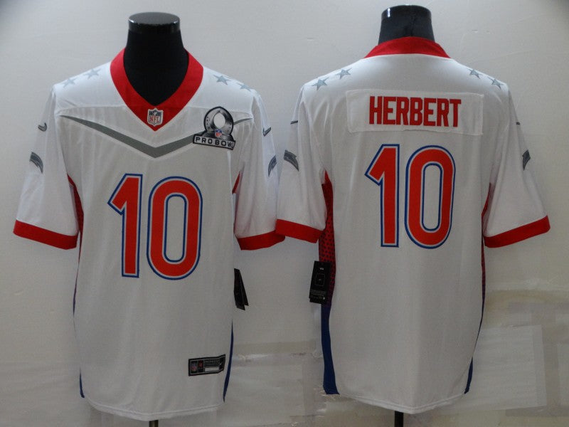 Men’s Los Angeles Chargers Justin Herbert #10 White ALL STAR Jersey