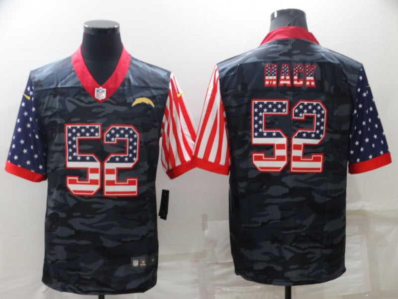 Men’s Los Angeles Chargers Khalil Mack #52 Grey Camouflage Jersey