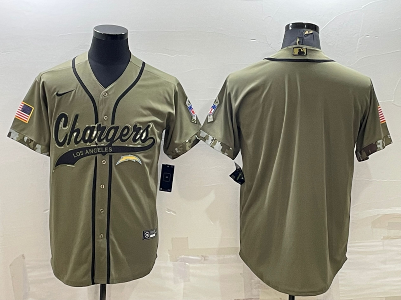 Men’s Los Angeles Chargers Olive 2022 Salute To Service Limited Blank Jersey