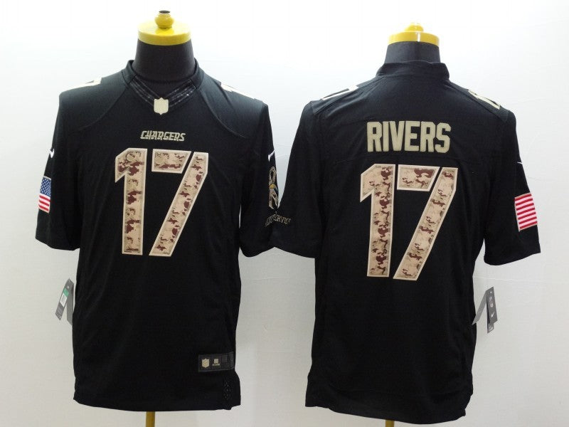 Men’s Los Angeles Chargers Philip Rivers #17 Black Jersey