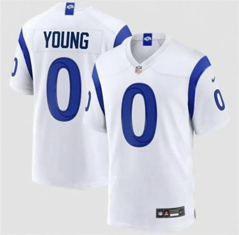 Mens Los Angeles Rams #0 Byron Young Nike Fearsome White Vapor F.U.S.E. Limited Jersey