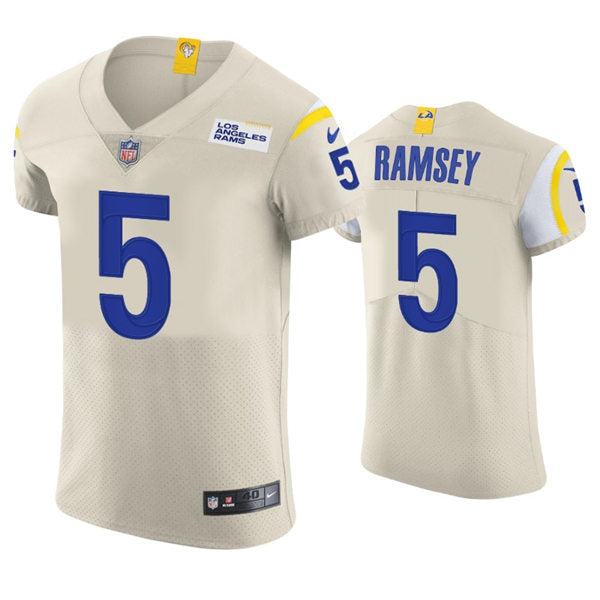 Men’s Los Angeles Rams #5 Jalen Ramsey Nike 2020 Style Bone Vapor Limited Jersey