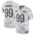 Men’s Los Angeles Rams Aaron Donald #99 Arctic Camo 2024 Salute to Service Retired Limited Jersey