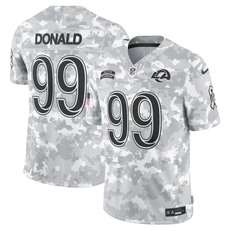 Men’s Los Angeles Rams Aaron Donald #99 Arctic Camo 2024 Salute to Service Retired Limited Jersey