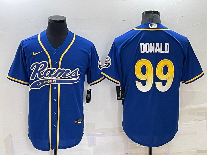Men’s Los Angeles Rams Aaron Donald #99 Blue Jersey Joint Edition