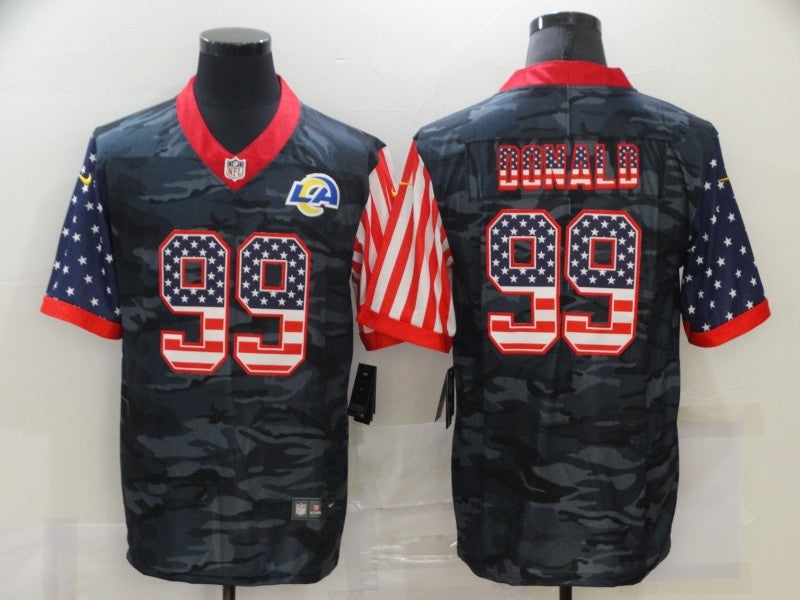 Men’s Los Angeles Rams Aaron Donald #99 Gray Camouflage Jersey