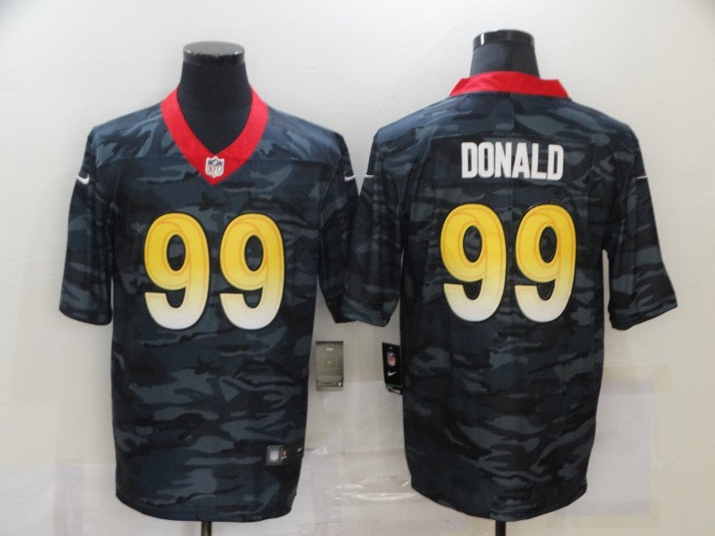 Men’s Los Angeles Rams Aaron Donald #99 Gray Camouflage Jersey