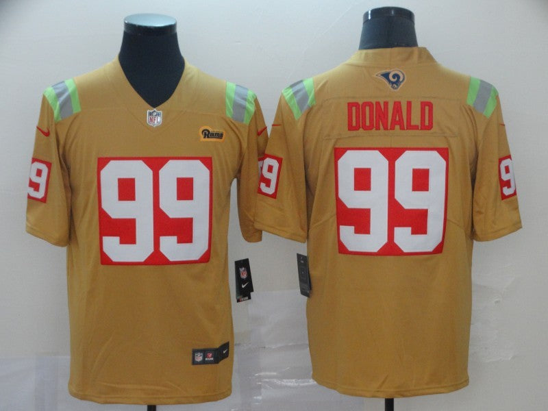 Men’s Los Angeles Rams Aaron Donald #99 Yellow City Edition Jersey