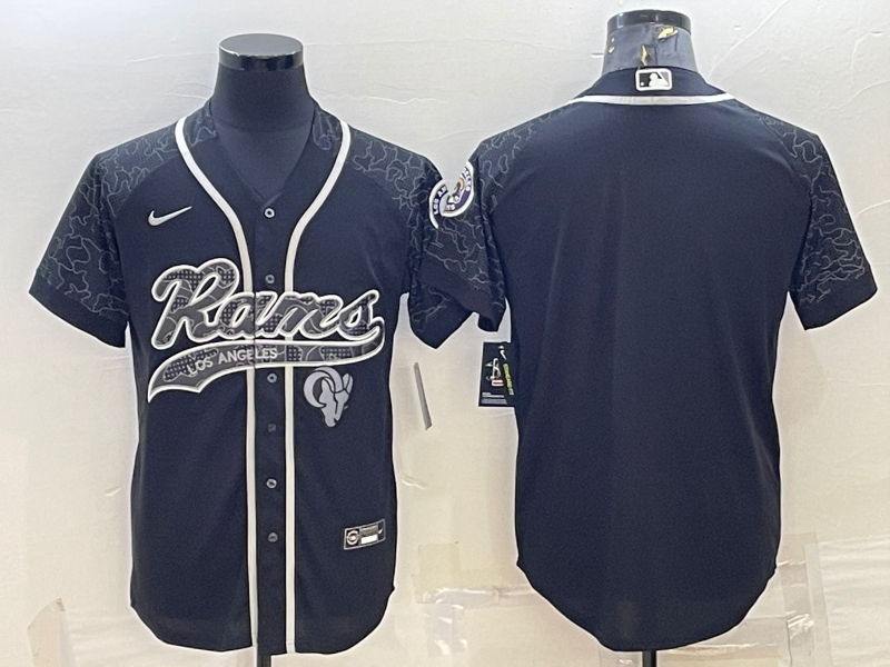 Men’s Los Angeles Rams Black RFLCTV Limited Blank Jersey
