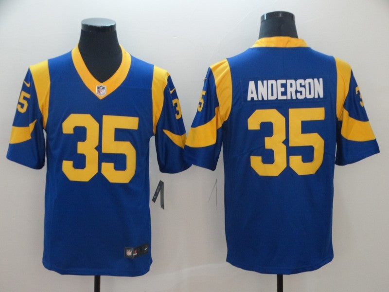 Men’s Los Angeles Rams C.J. Anderson #35 Blue Jersey