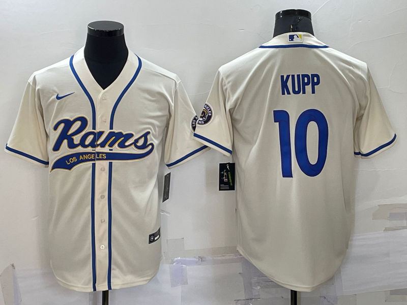 Men’s Los Angeles Rams Cooper Kupp #10 Bone Jersey Joint Edition