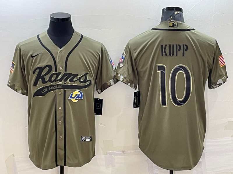 Men’s Los Angeles Rams Cooper Kupp #10 Olive 2022 Salute To Service Limited Jersey Joint Edition