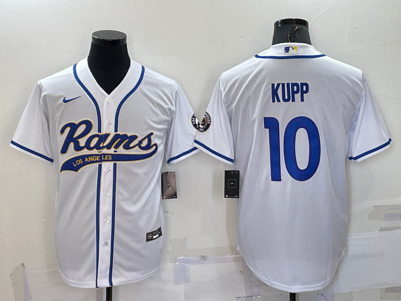 Men’s Los Angeles Rams Cooper Kupp #10 White Jersey Joint Edition