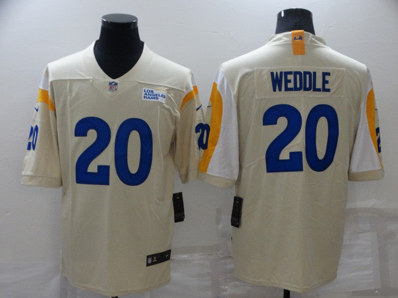 Men’s Los Angeles Rams Eric Weddle #20 Beige Jersey