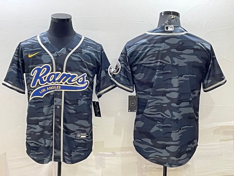 Men’s Los Angeles Rams Grey Camouflage Blank Jersey