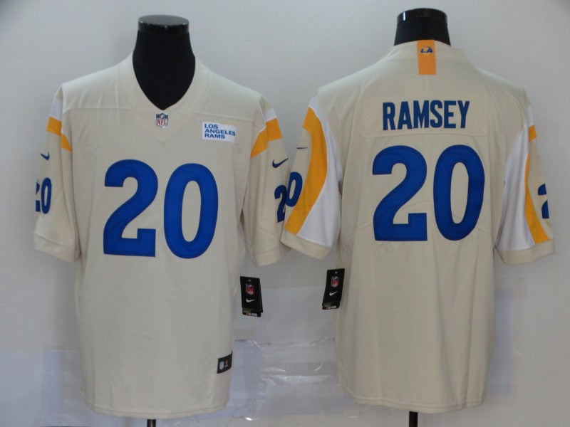 Men’s Los Angeles Rams Jalen Ramsey #20 Beige Vapor Limited Jersey