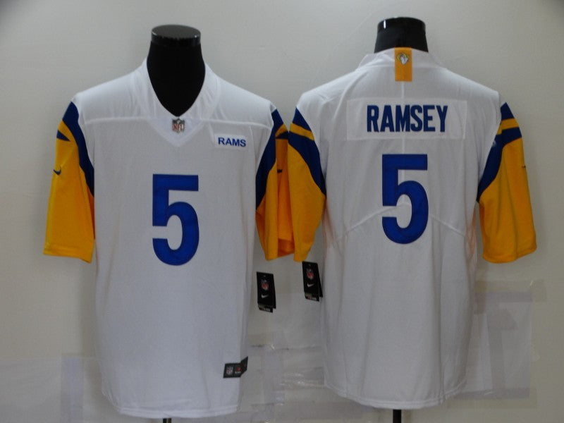 Men’s Los Angeles Rams Jalen Ramsey #5 White Legend Jersey