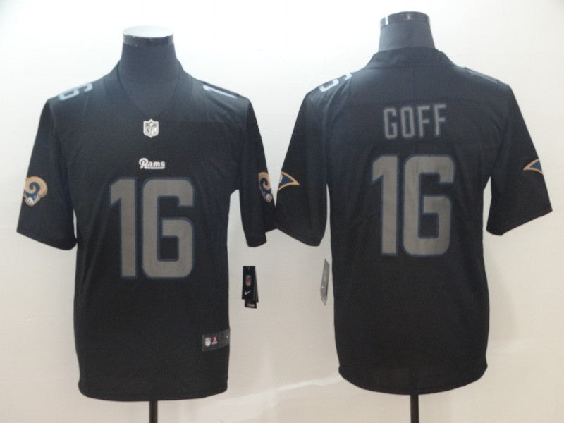 Men’s Los Angeles Rams Jared Goff #16 Black Jersey