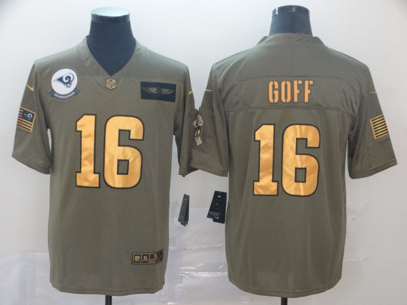 Men’s Los Angeles Rams Jared Goff #16 Brown Jersey