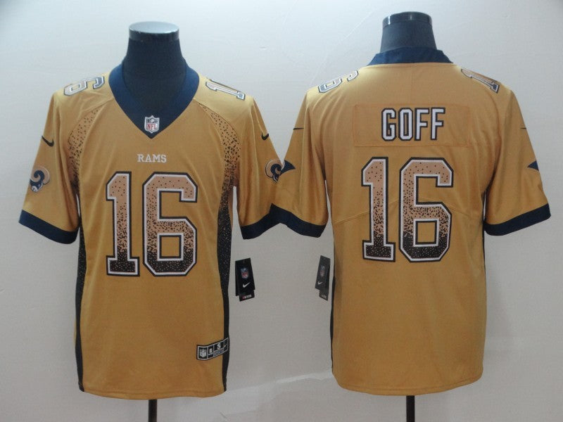 Men’s Los Angeles Rams Jared Goff #16 Yellow Jersey