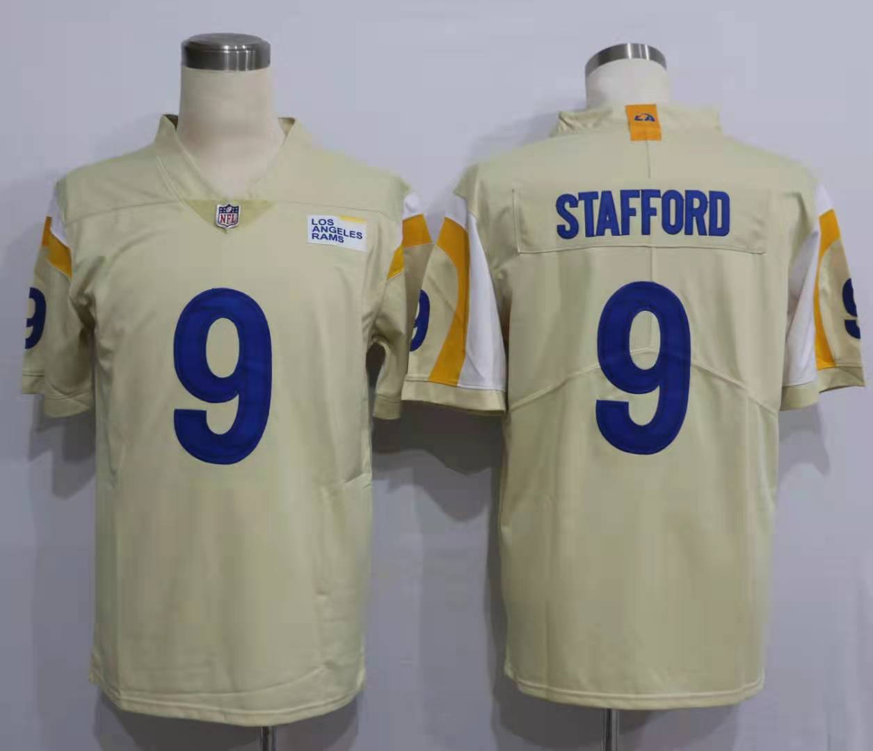 Men’s Los Angeles Rams Matthew Stafford #9 Beige Vapor Limited Jersey