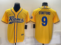 Men’s Los Angeles Rams Matthew Stafford #9 Yellow Jersey Joint Edition