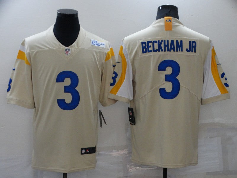 Men’s Los Angeles Rams Odell Beckham Jr. #3 Beige Jersey