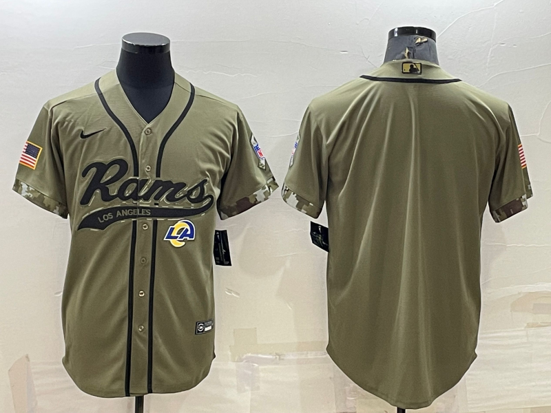 Men’s Los Angeles Rams Olive 2022 Salute To Service Limited Blank Jersey