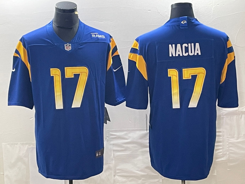 Men’s Los Angeles Rams Puka Nacua #17 Royal Home Jersey