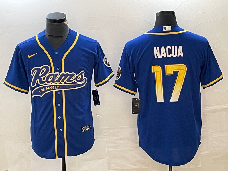 Men’s Los Angeles Rams Puka Nacua #17 Royal Jersey Joint Edition
