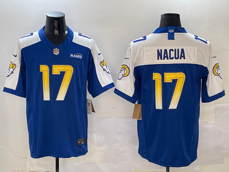 Men’s Los Angeles Rams Puka Nacua #17 Royal Vapor F.U.S.E. Limited Jersey