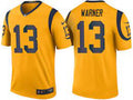 Men’s Los Angeles Rams Retired Player #13 Kurt Warner Nike Gold Color Rush Limited Jersey